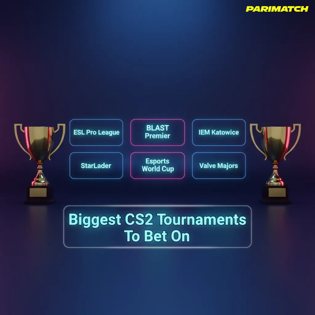Top CS2 tournaments: Valve Majors, ESL Pro League, BLAST Premier, IEM Katowice, IEM Cologne, Esports World Cup, StarLadder